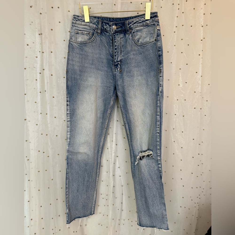 Ksubi High Rise Slim Striaght Ankle Crop Jeans Nine O Heaven Sliced Jeans
